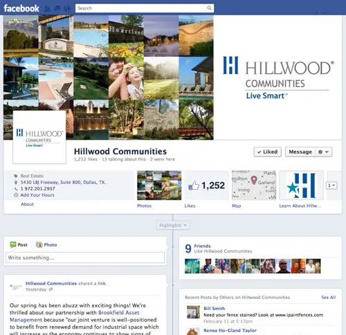 Hillwood Communities Facebook Profile Timeline