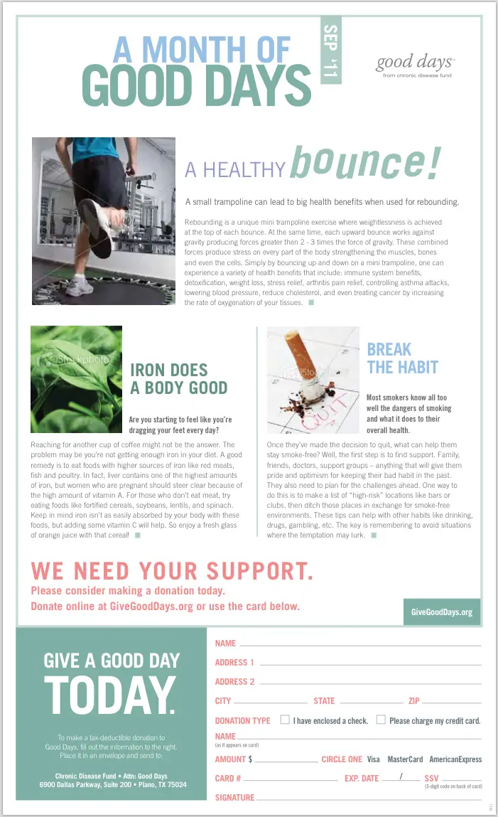 Good Days from CDF - PRINT- Mailer Inside