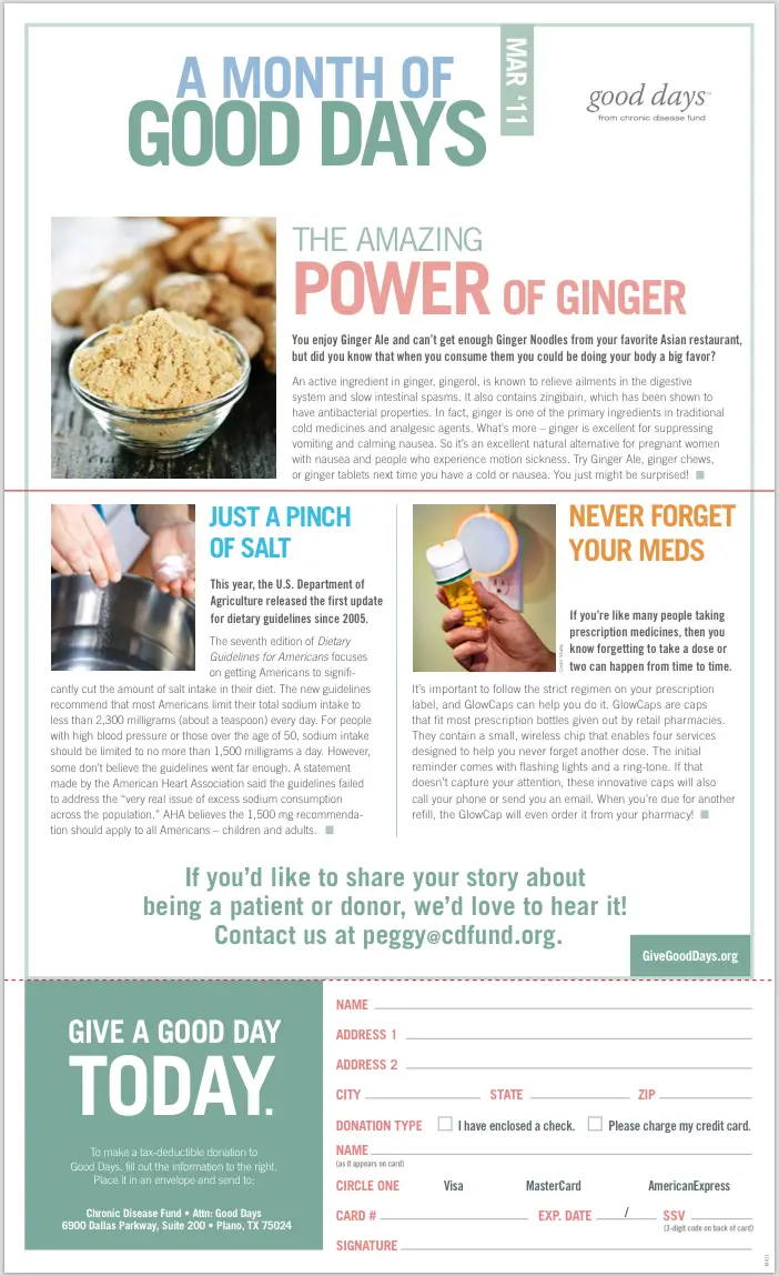 Good Days from CDF - PRINT- Mailer INSIDE MAR