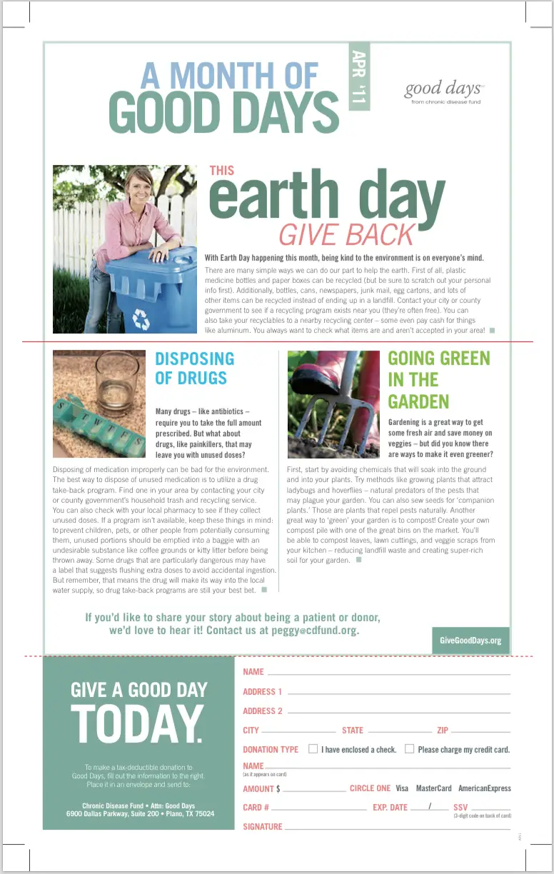 Good Days from CDF - PRINT- Mailer INSIDE APR