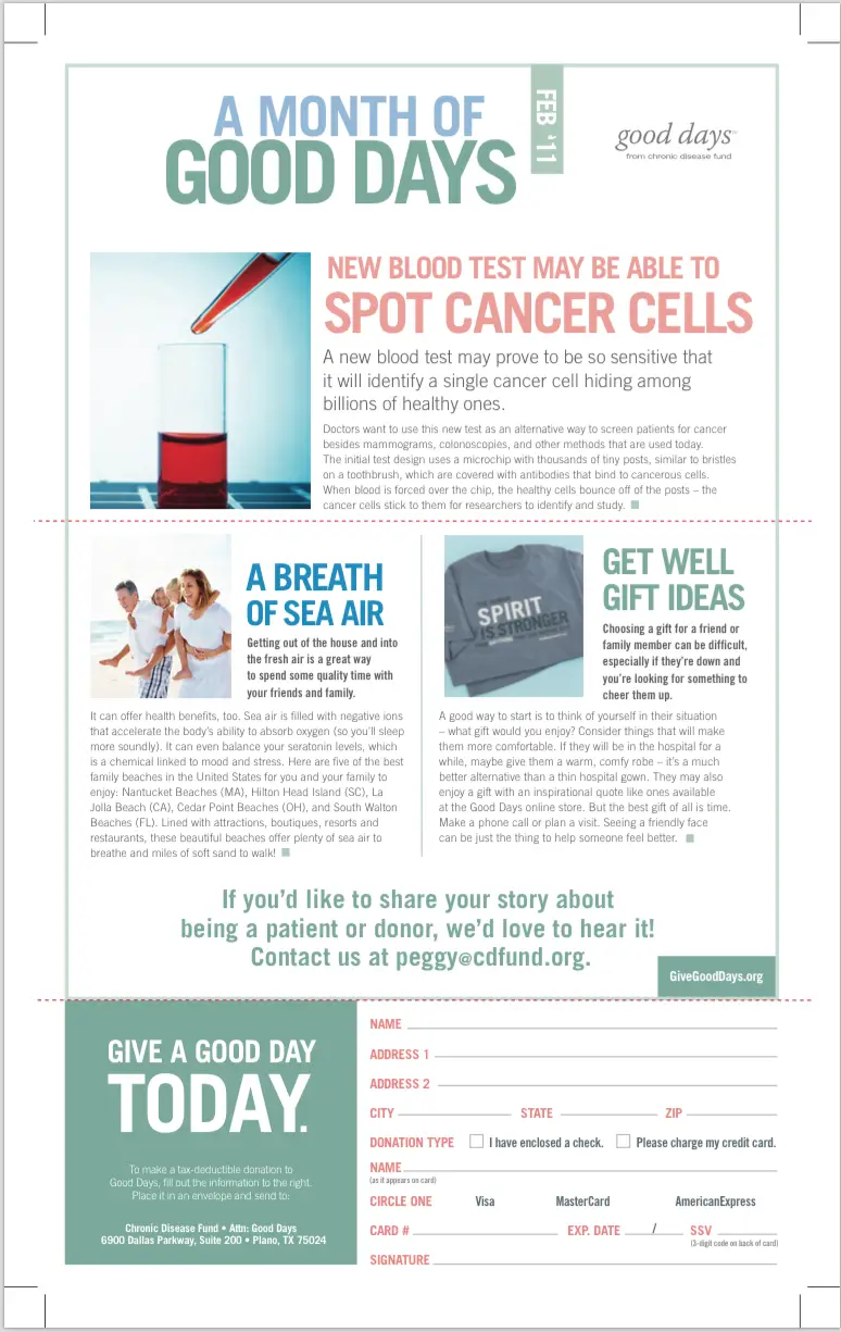 Good Days from CDF - PRINT- Mailer INSIDE FEB