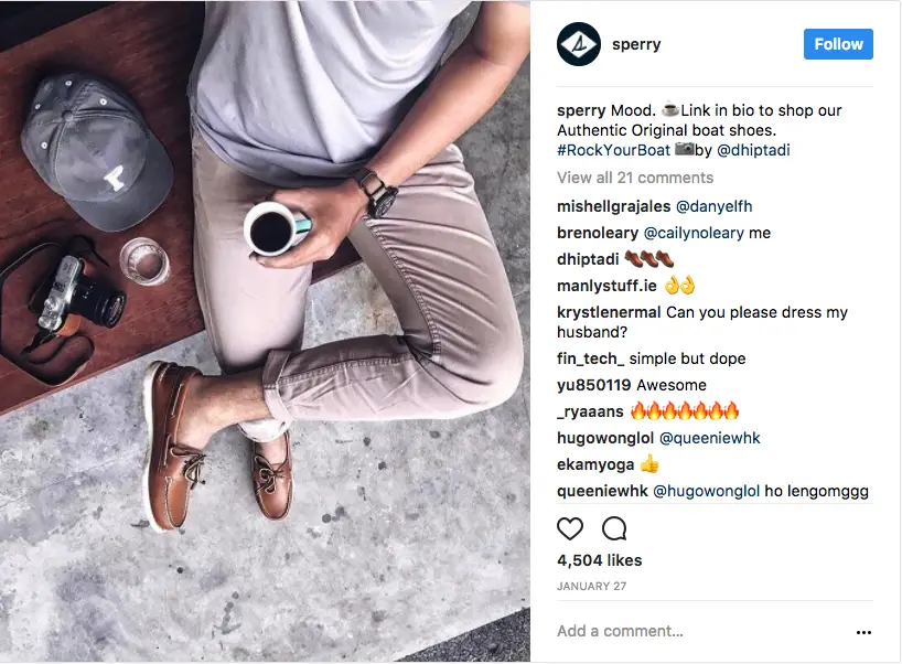 influencer marketing sperry example