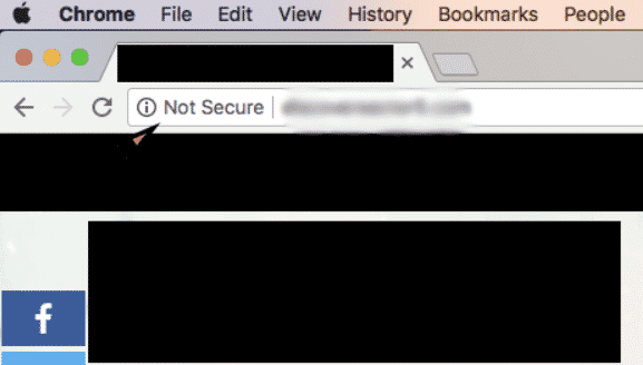 Example of not secure alert on HTTP site